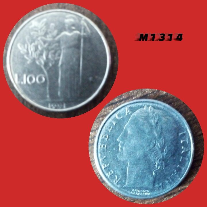 | Casa do Colecionador Moeda Itália - 100 liras - Aço Inox - 3,3g - 18,2mm - 1991 - M1314
