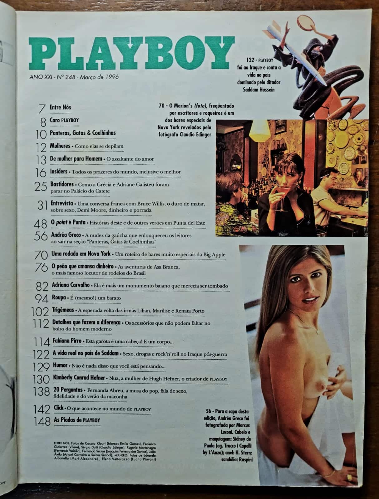 | Casa do Colecionador Playboy Nº 248 - Andréa Greco (Revista com Pôster) Março 1996
