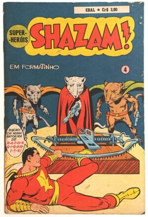 Shazam! Super-Heróis número 4 em formatinho, Ebal-1976. HQ/Gibi