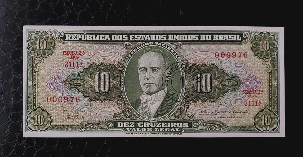 | Casa do Colecionador Cédulas do mundo 1 Cruzeiro com carimbo SKU 409