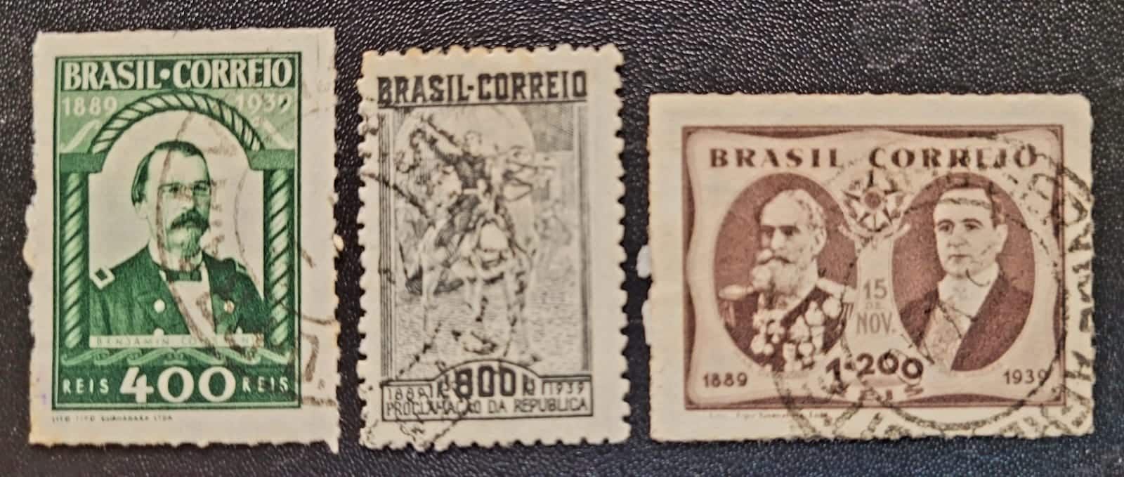 | Casa do Colecionador Comemorativos - RHM C0143 a C0145 (Usados) Série Completa - Cinquentenário da República - 15/11/1939 (Selos do Brasil)