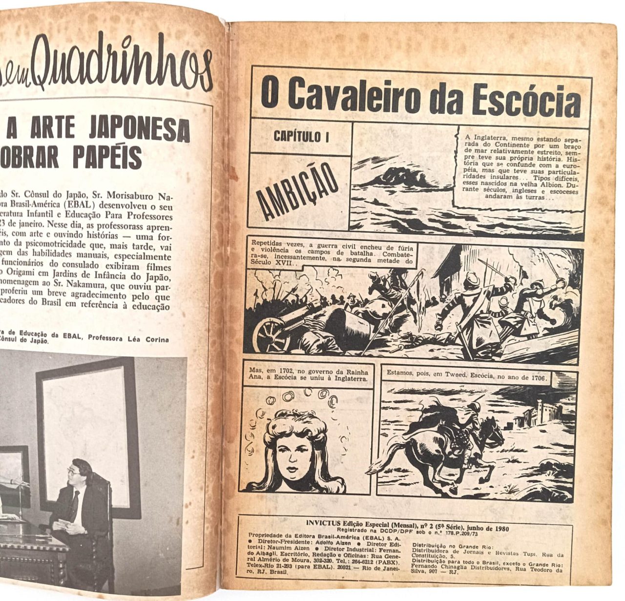 | Casa do Colecionador Edição Especial de Invictus 5ª série nº 2, Ebal-1980. HQ/Gibi