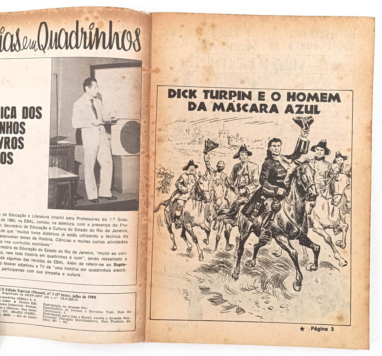 | Casa do Colecionador Edição Especial de Invictus 5ª série nº 3, Ebal-1980. HQ/Gibi