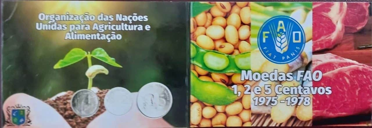 | Casa do Colecionador Moedas do mundo Encarte com moedas Fao 1975 MBC SKU 412