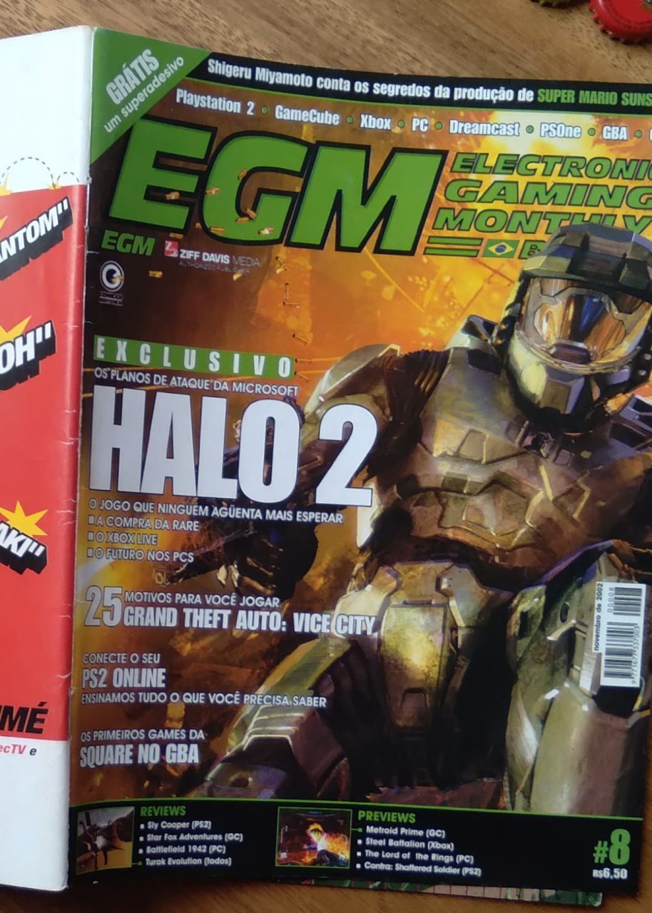 | Casa do Colecionador 244T Revista EGM 8. Halo 2 GTA Vice City Square no GBA.