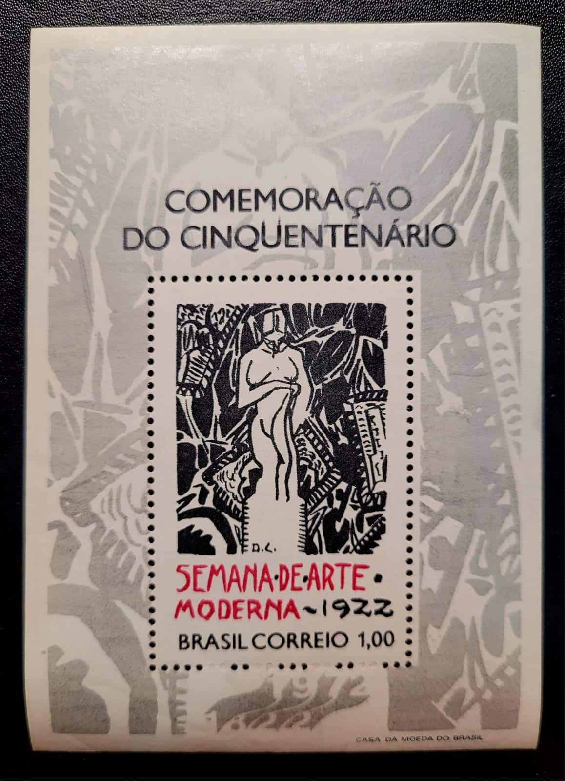 | Casa do Colecionador Bloco Comemorativo - RHM B031 Novo - Cinquentenário da Semana da Arte Moderna de 1922 - 05/05/1972