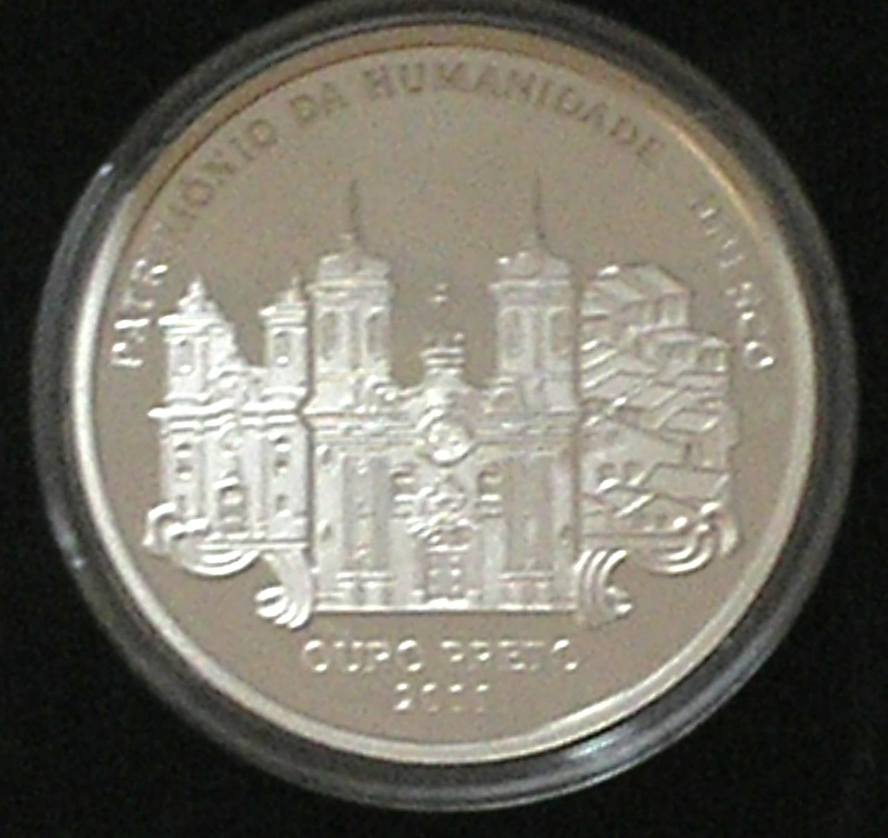 | Casa do Colecionador Estojo Original do Banco Central) 5 Reais - 2010 / Patrimônio da Humanidade - Unesco - Ouro Preto / Prata .925 / Muito rara / Flor de Cunho / Com certificado