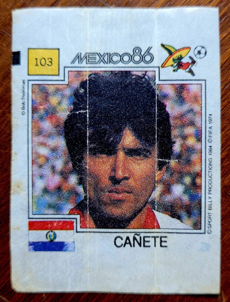 | Casa do Colecionador Figurinha Ping Pong - México 86 - Nº 103 - Paraguai - Cañete