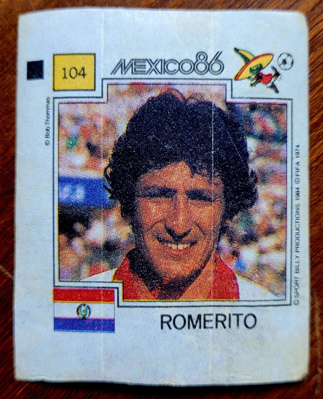 | Casa do Colecionador Figurinha Ping Pong - México 86 - Nº 104 - Paraguai - Romerito