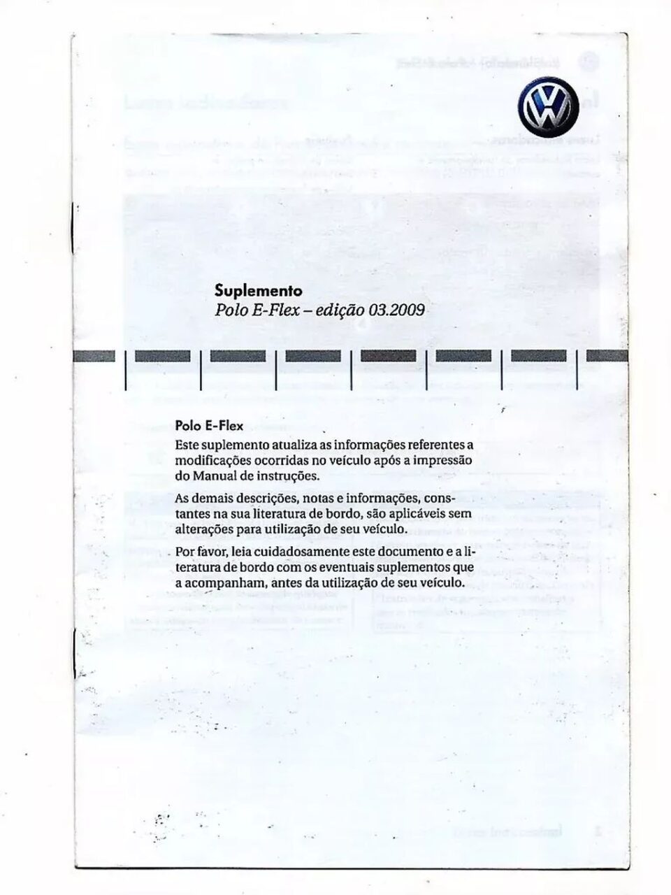 | Casa do Colecionador Manual Do Proprietario Vw Polo 2009 - Em Branco