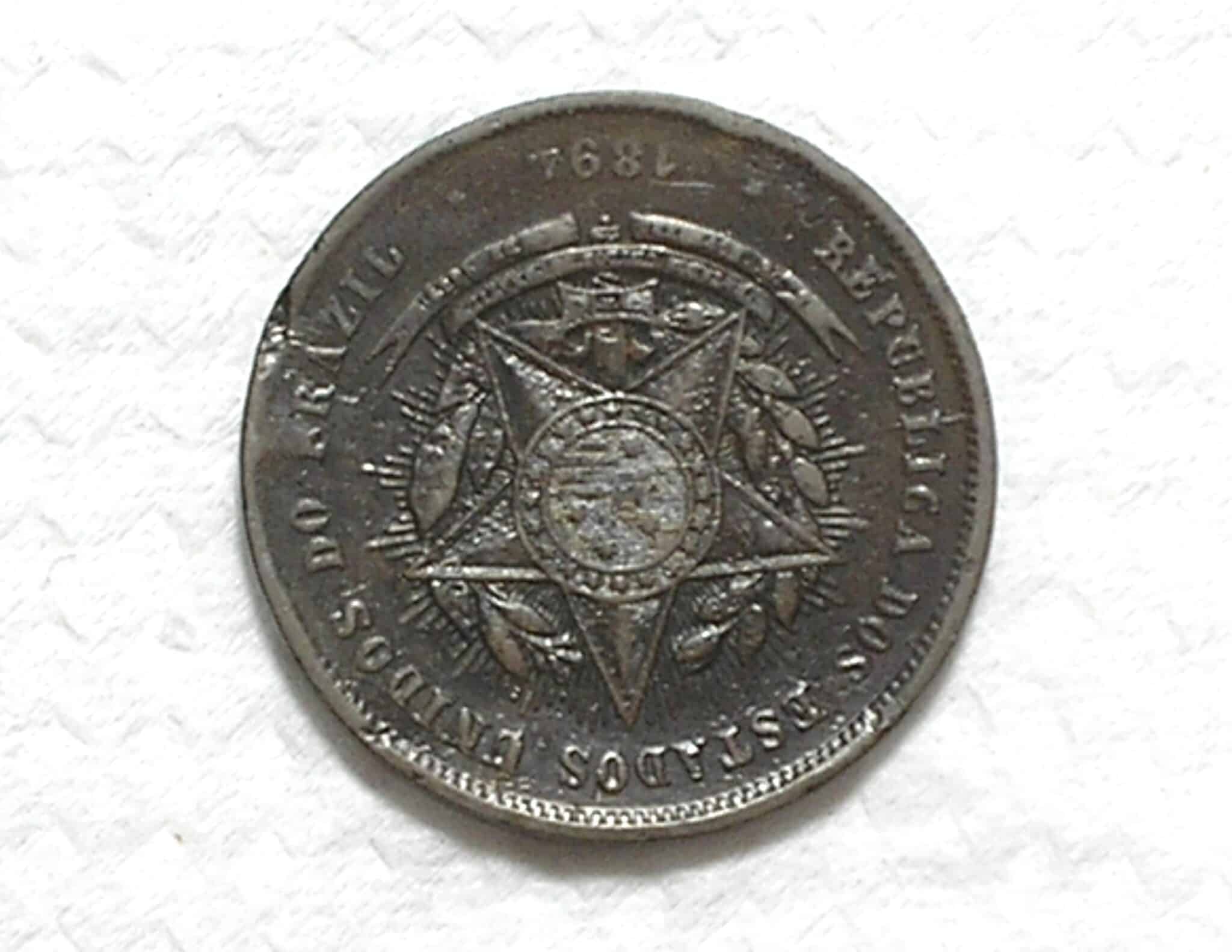 | Casa do Colecionador Reverso Invertido) 20 Réis - 1894 / Escassa / - Mbc/S - Bronze / box52