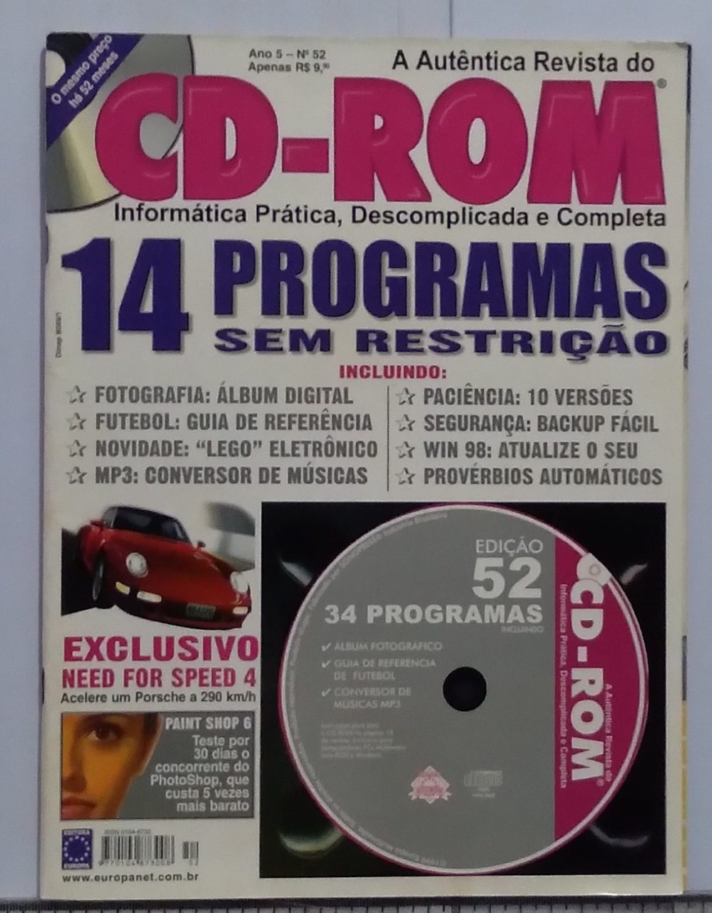 | Casa do Colecionador Revista Do Cd Rom 52 Sem O Cd Informatica Pratica Need For Speed 4 3