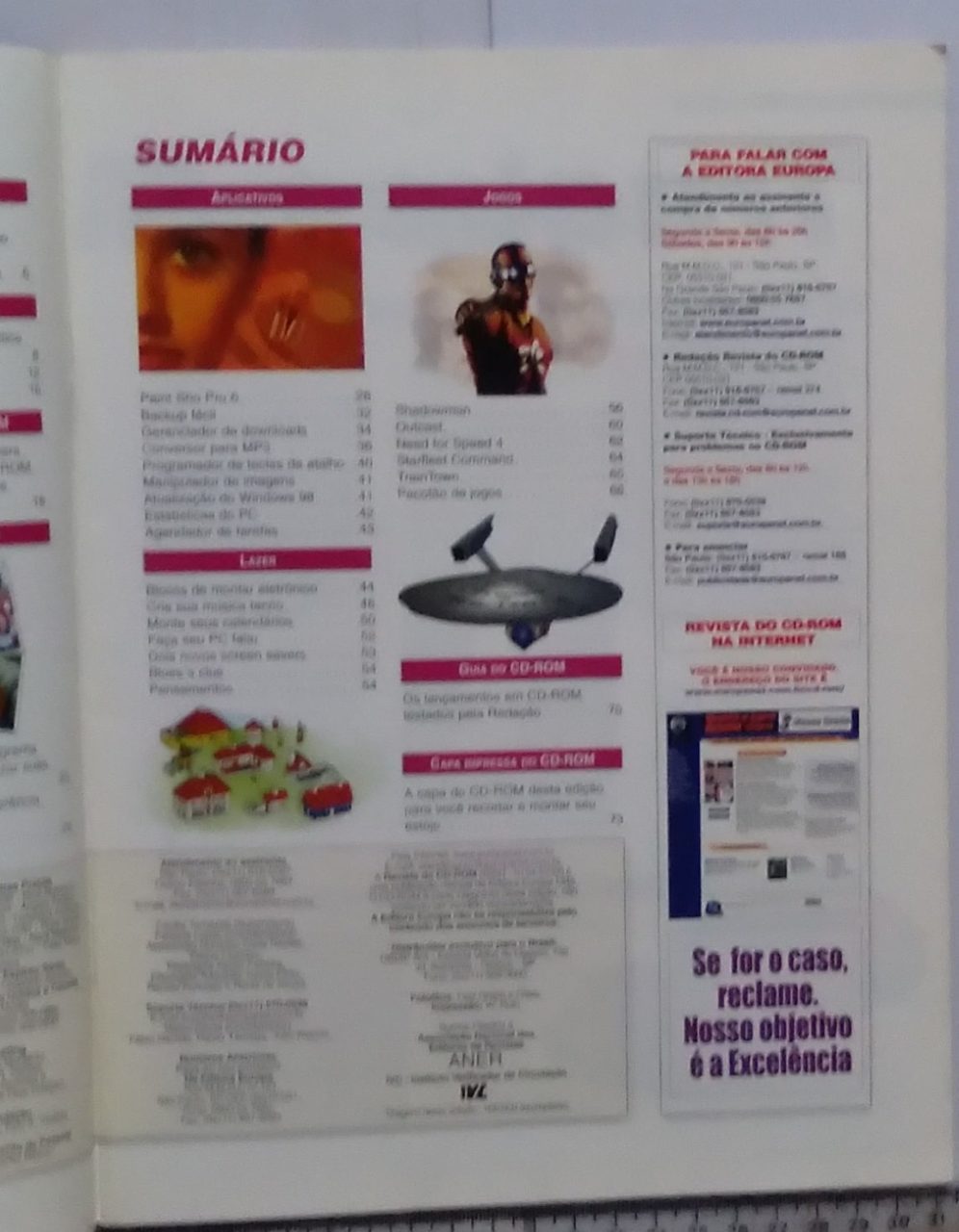 | Casa do Colecionador Revista Do Cd Rom 52 Sem O Cd Informatica Pratica Need For Speed 4
