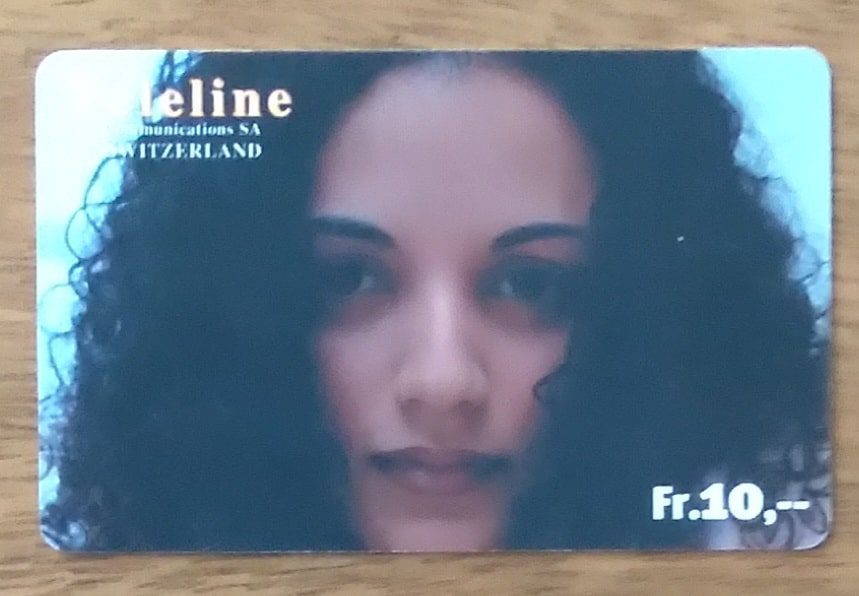 | Casa do Colecionador 24M Cartão telefone Pré pago Teleline 2002. Rosto mulher jovem cabelos