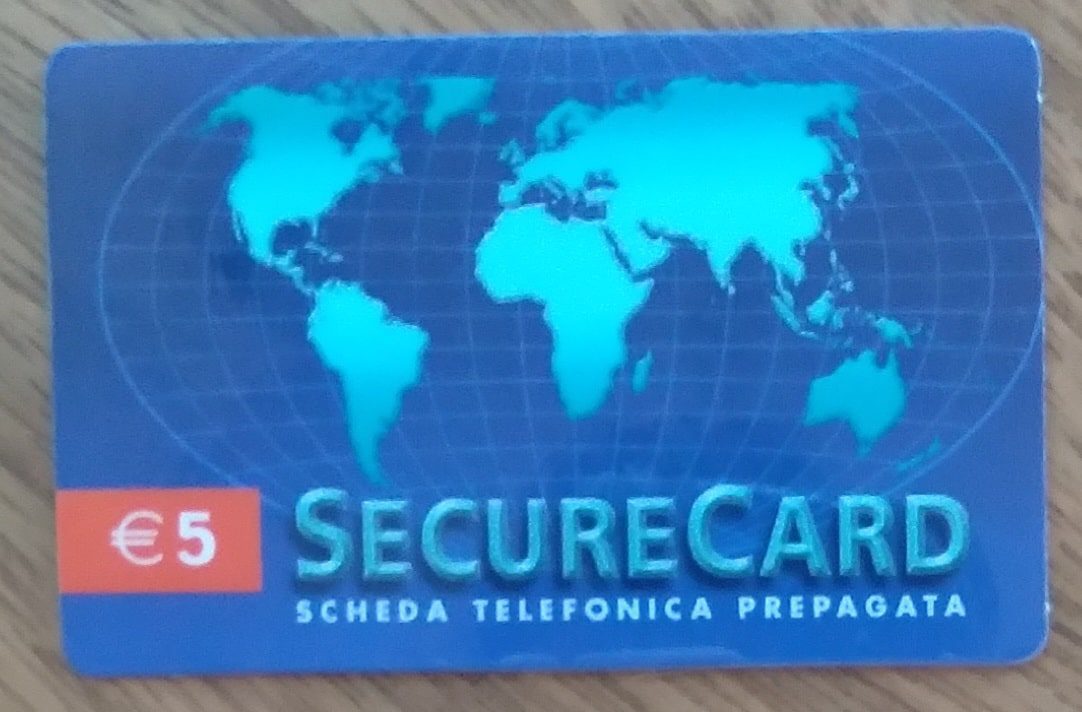 | Casa do Colecionador 24Q Cartão Telefone Pré pago Securecard. Azul com mapa mundi.