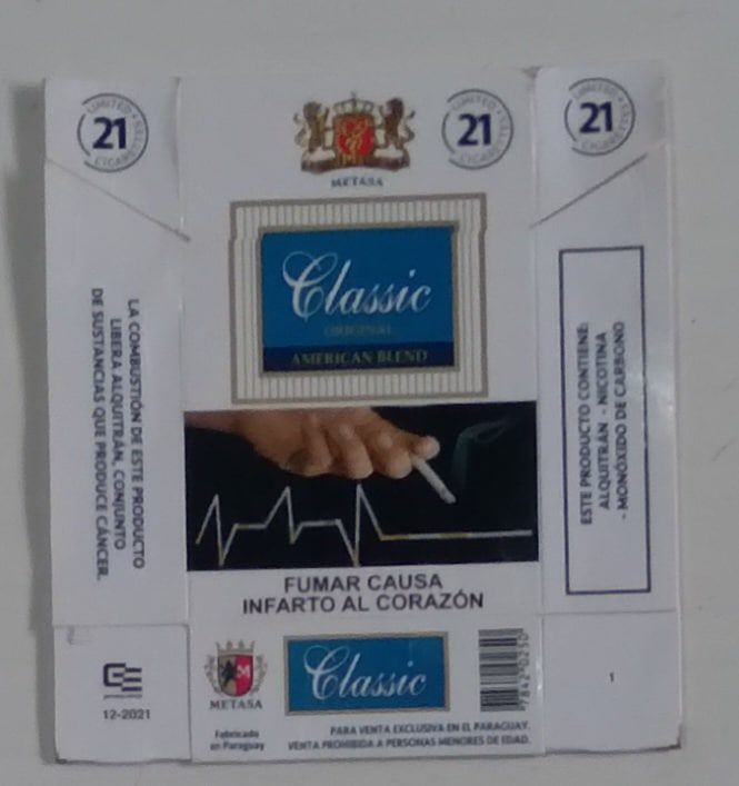 | Casa do Colecionador Box vazio cigarros Classic original edição limitada 21. Metasa Paraguai. Infarto.