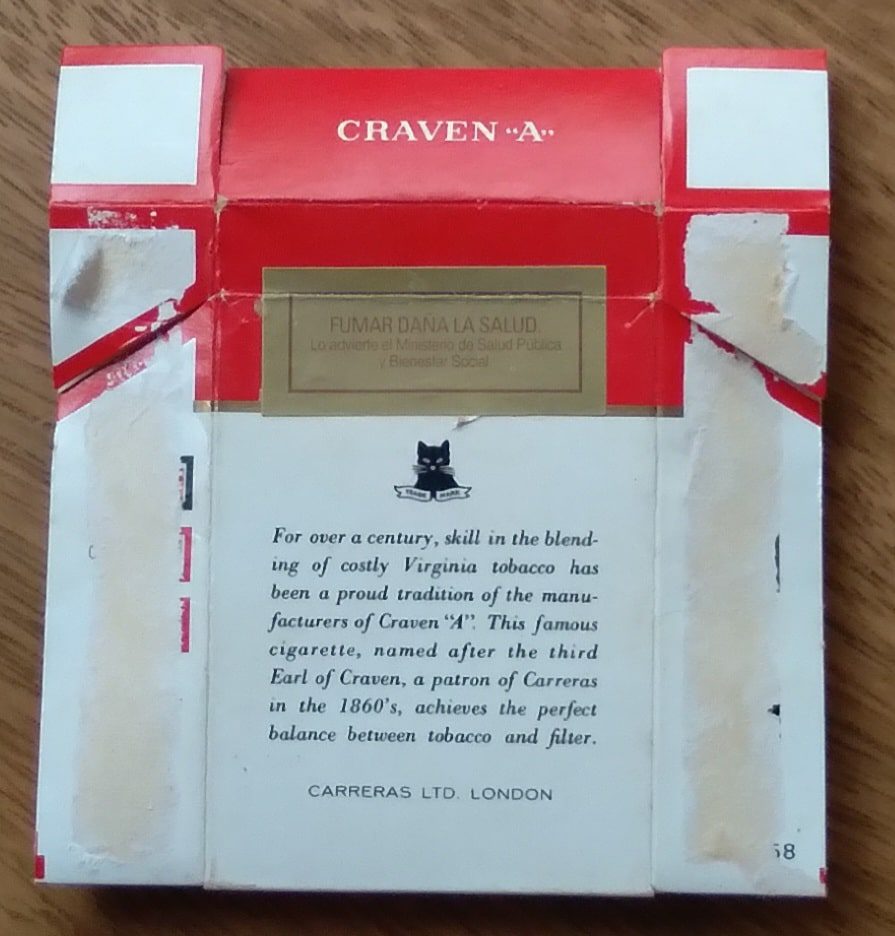 | Casa do Colecionador Box vazio cigarros Craven "A" Virginia London .