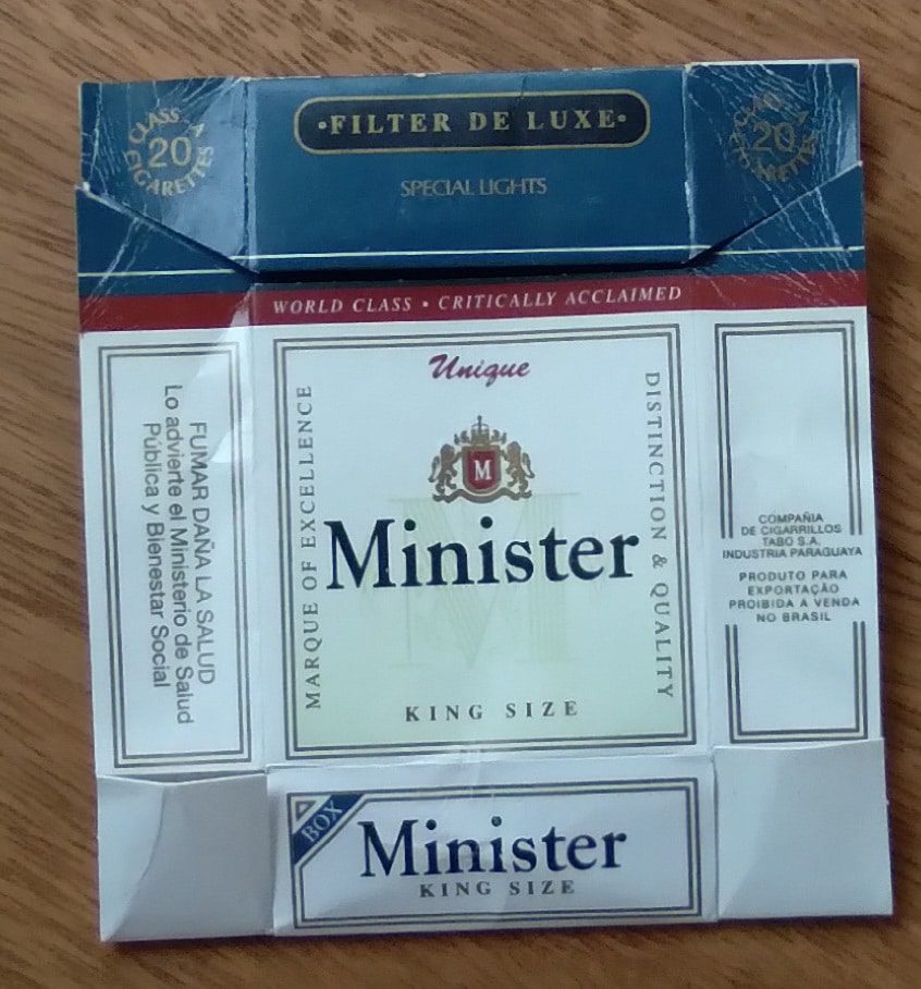 | Casa do Colecionador Box vazio cigarros Minister unique king size. Tabosa Paraguai. Sem código.