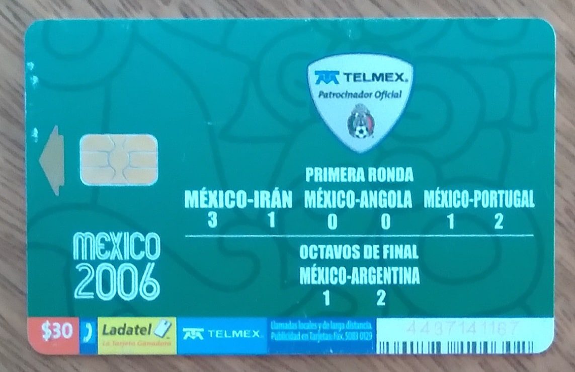 | Casa do Colecionador Cartão telefone México Ladatel 2006. Telmex seleção.