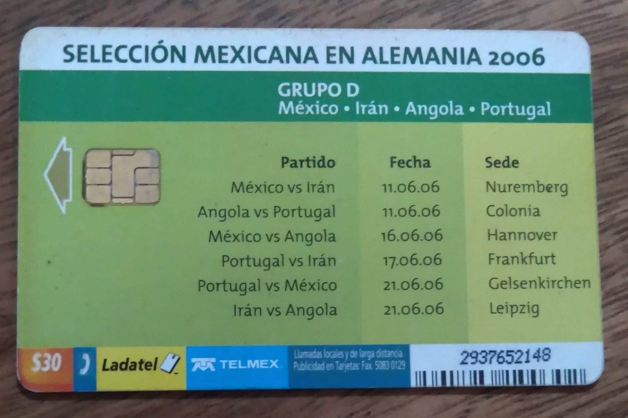 | Casa do Colecionador Cartão telefone México Ladatel. Com todo em Alemanha 2006 grupo D.
