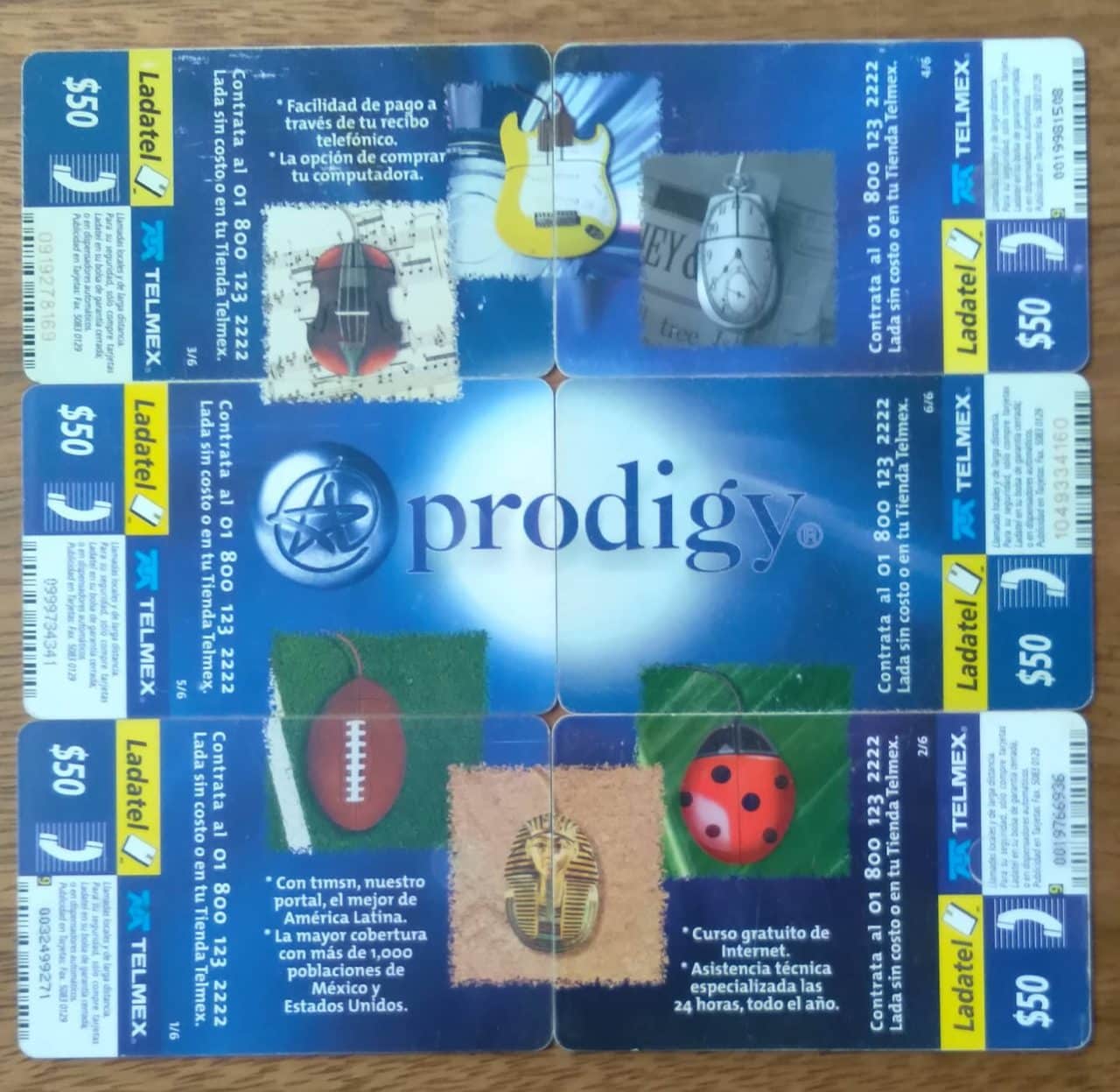 | Casa do Colecionador Cartão telefone México Ladatel painel Prodigy completo.