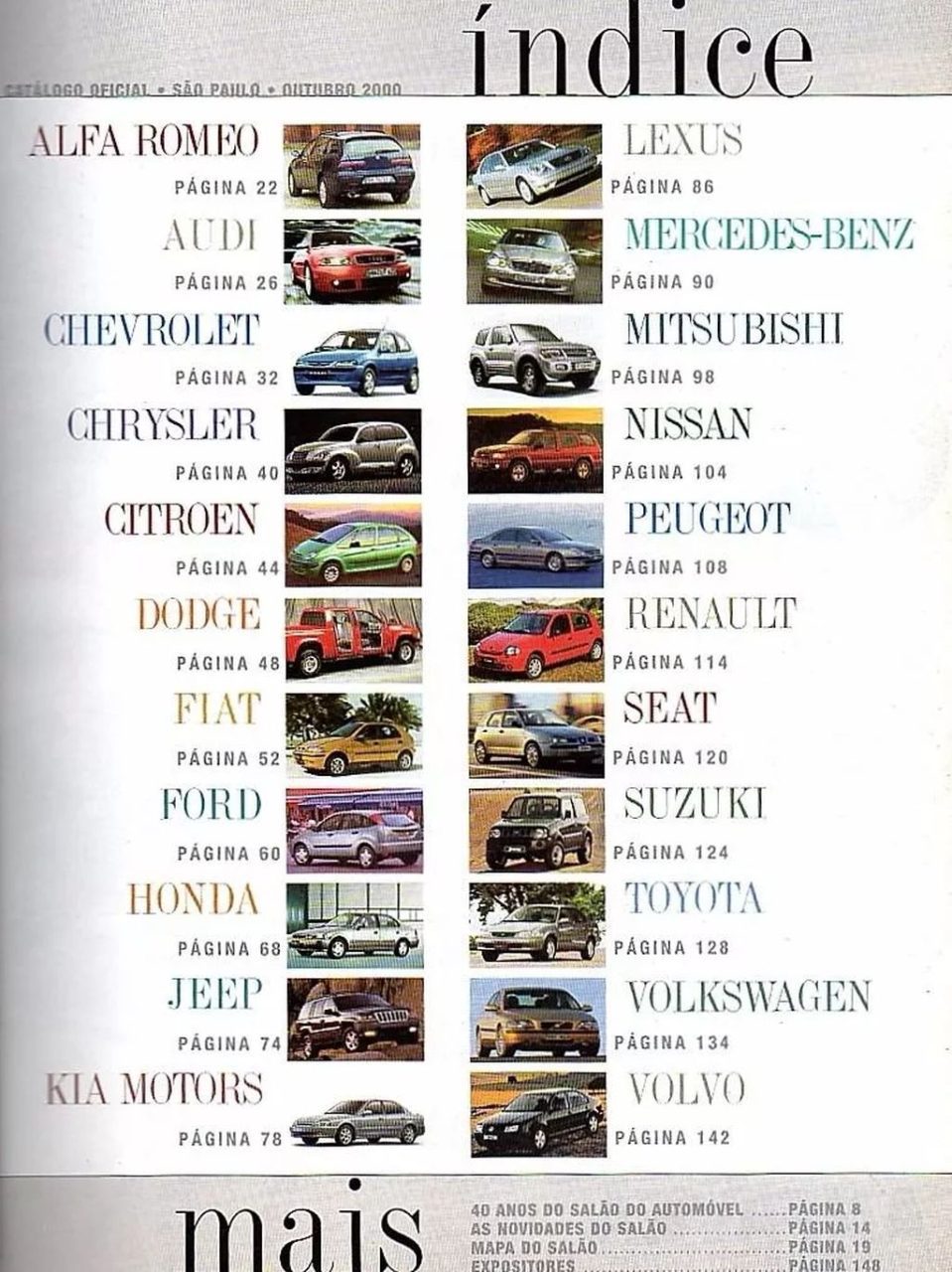 | Casa do Colecionador Catalogo Salão Internacional Do Automovel São Paulo - 2000