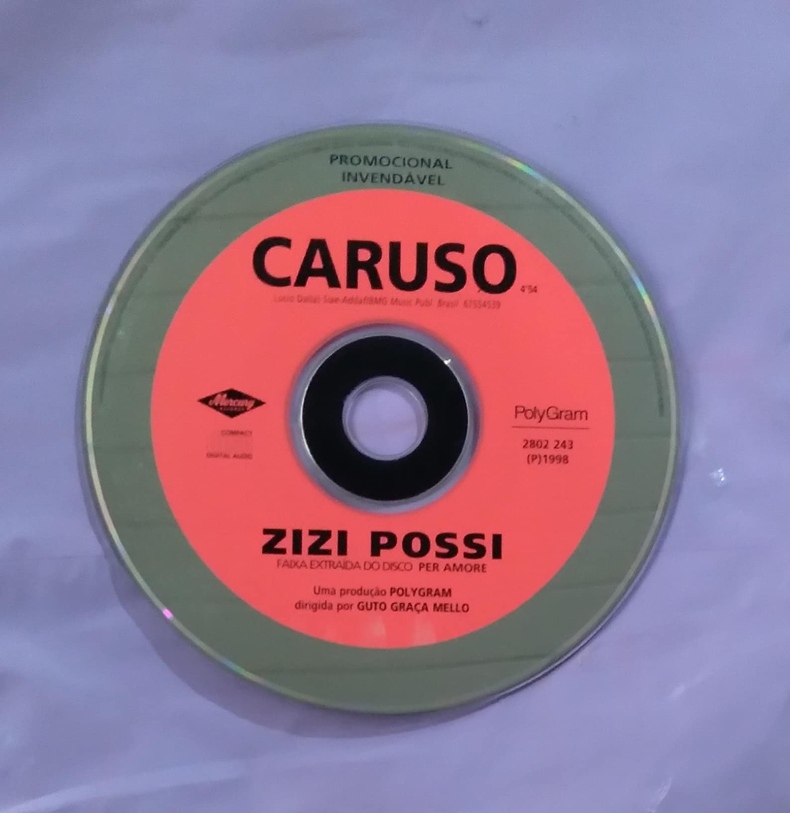 | Casa do Colecionador Cd promocional Zizi Possi. Caruso sem capa sem caixa
