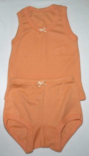 Conjunto Body com shortinho na cor Rosa em malha com detalhe em lacinho, veste menina de 1 a 3 meses