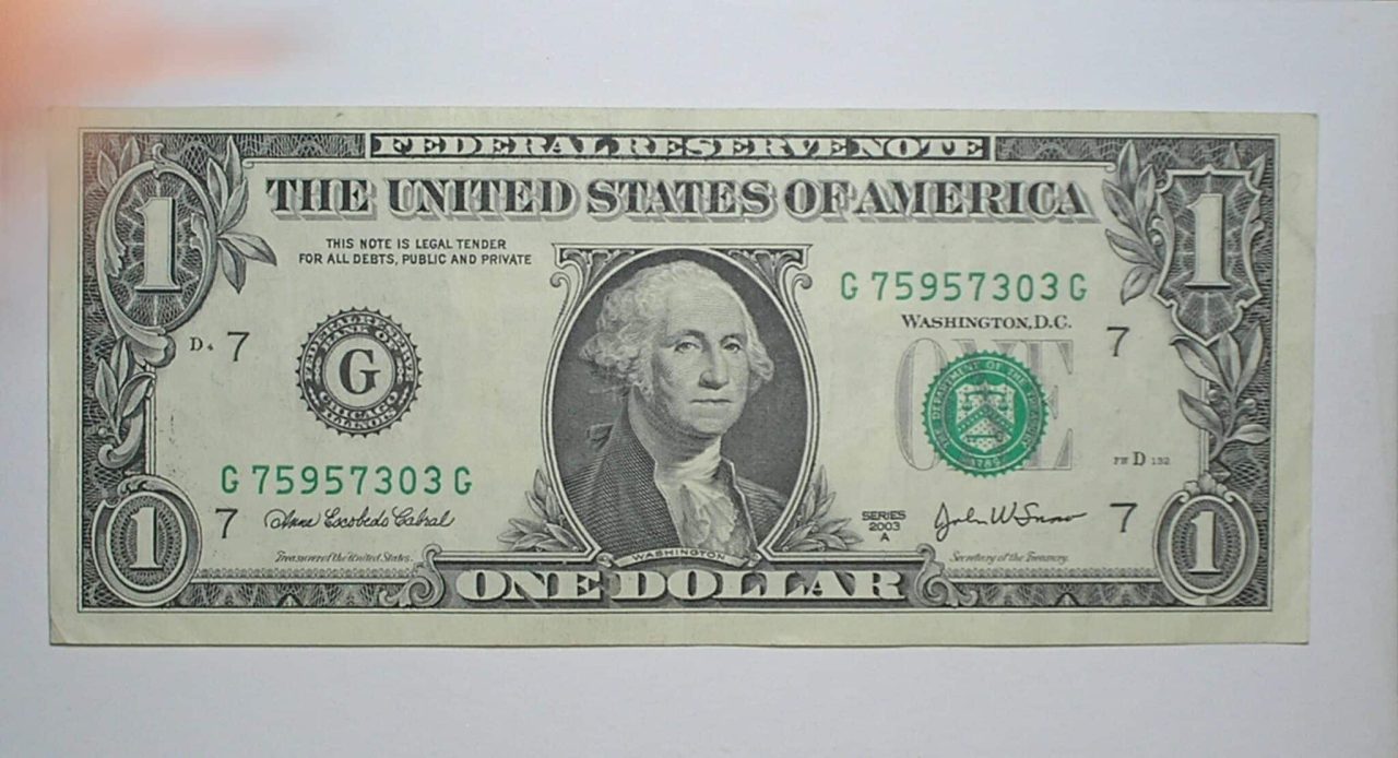 | Casa do Colecionador Estados Unidos / 1 Dollar - 2003-a - G - Selo verde - Cabecinha - Washington - Não circula mais