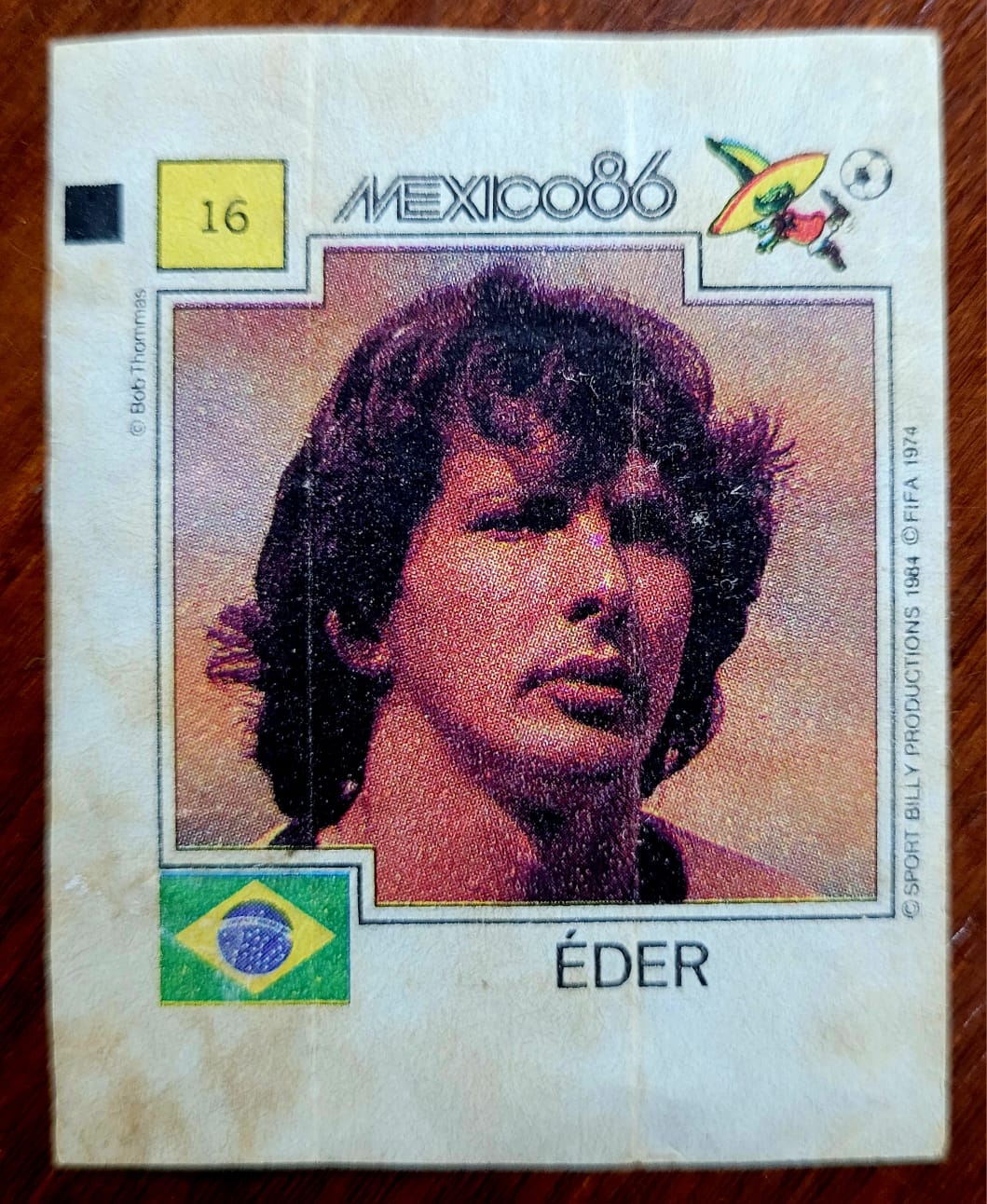 | Casa do Colecionador Figurinha Ping Pong - México 86 - Nº 016 - Brasil - Éder