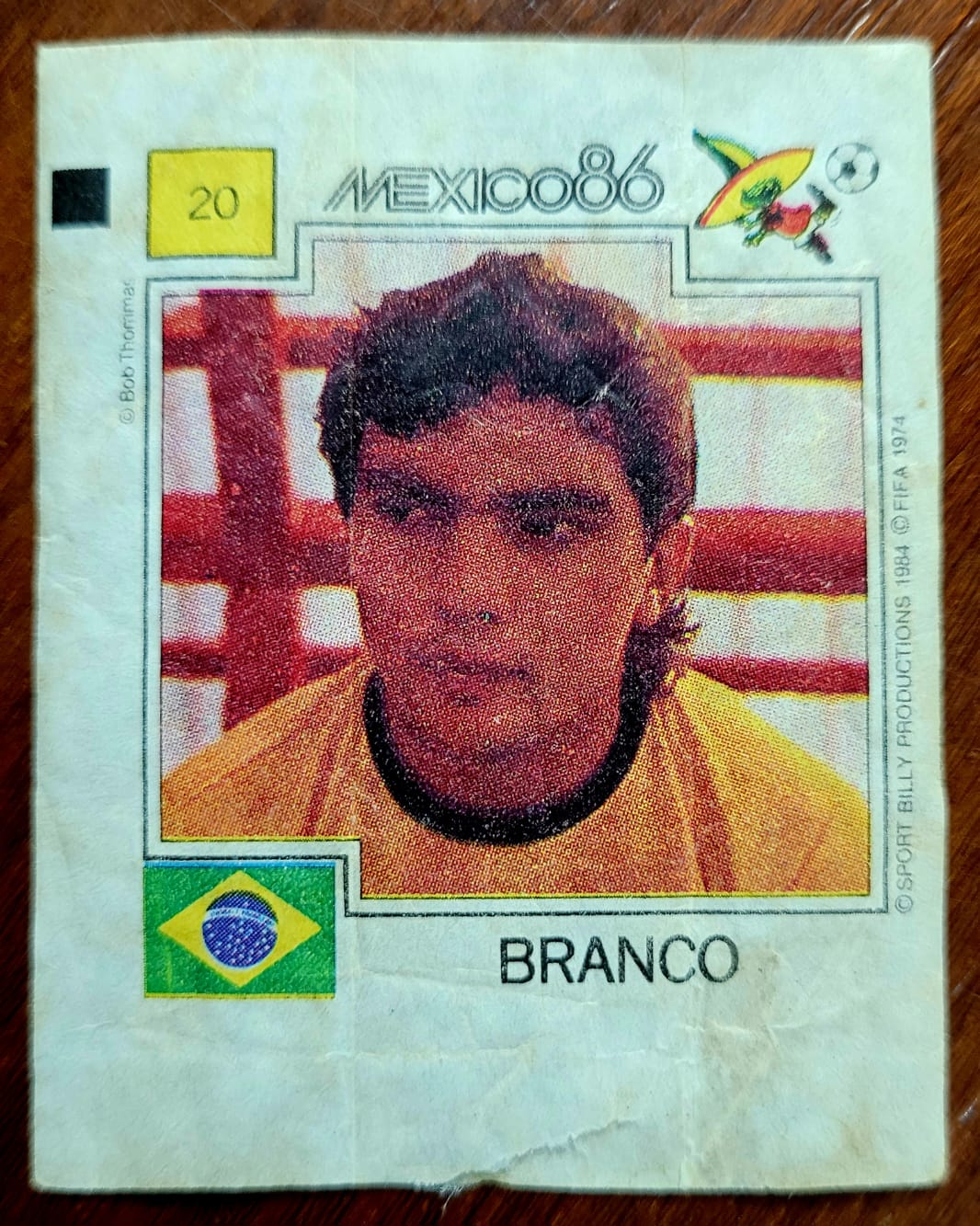 | Casa do Colecionador Figurinha Ping Pong - México 86 - Nº 020 - Brasil - Branco