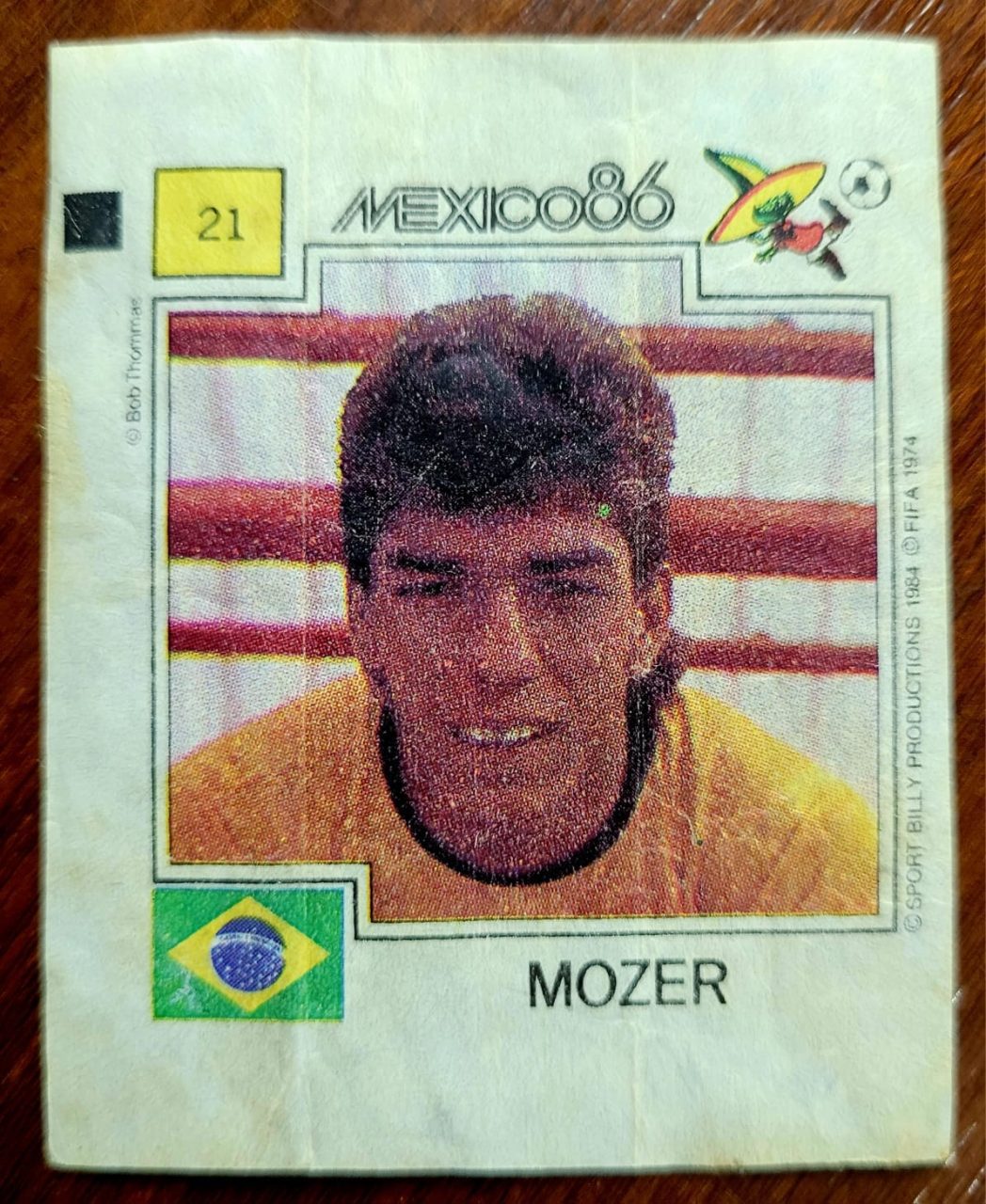 | Casa do Colecionador Figurinha Ping Pong - México 86 - Nº 021 - Brasil - Mozer