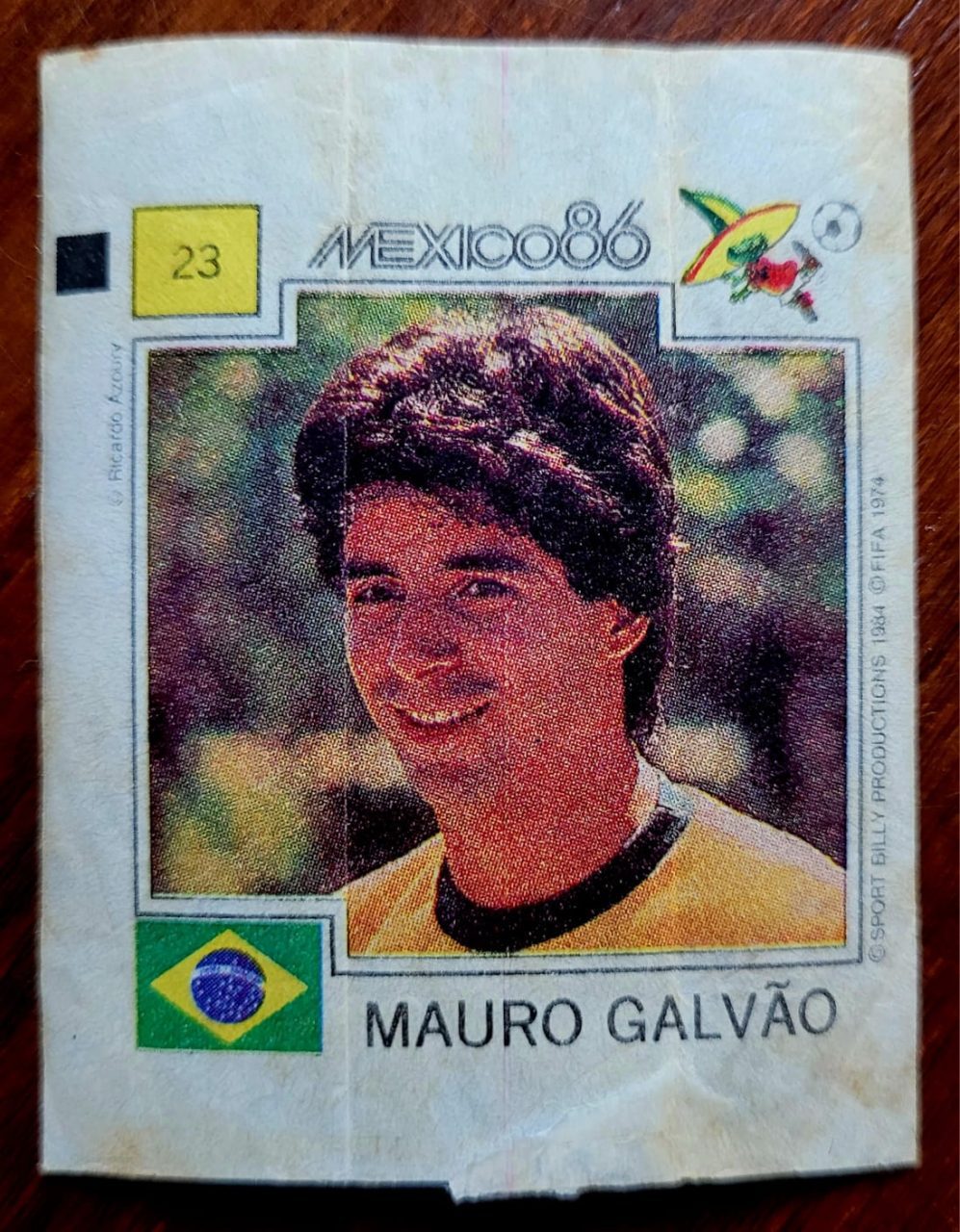 | Casa do Colecionador Figurinha Ping Pong - México 86 - Nº 023 - Brasil - Mauro Galvão