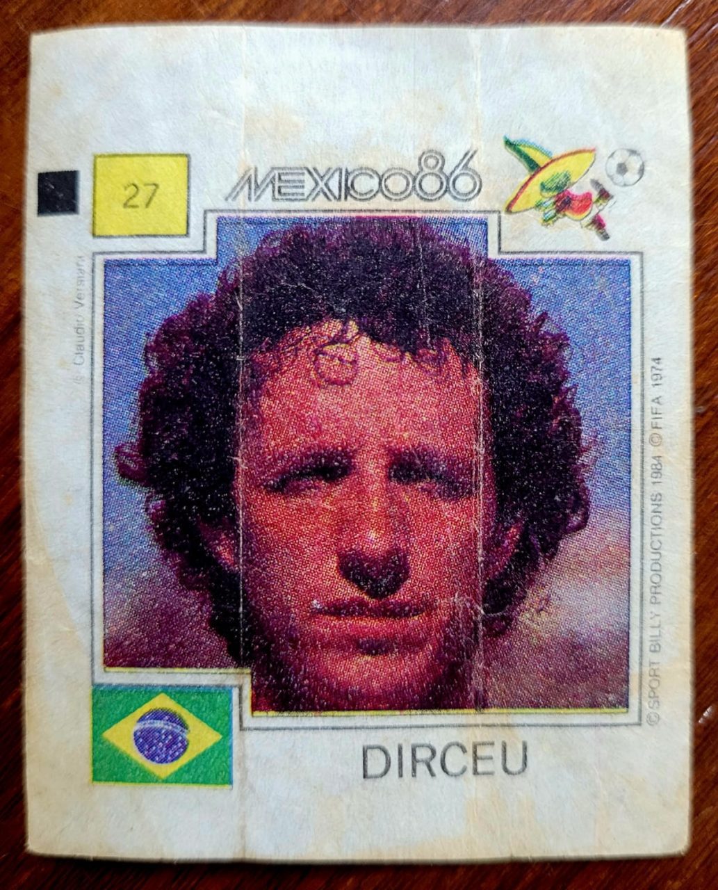 | Casa do Colecionador Figurinha Ping Pong - México 86 - Nº 027 - Brasil - Dirceu