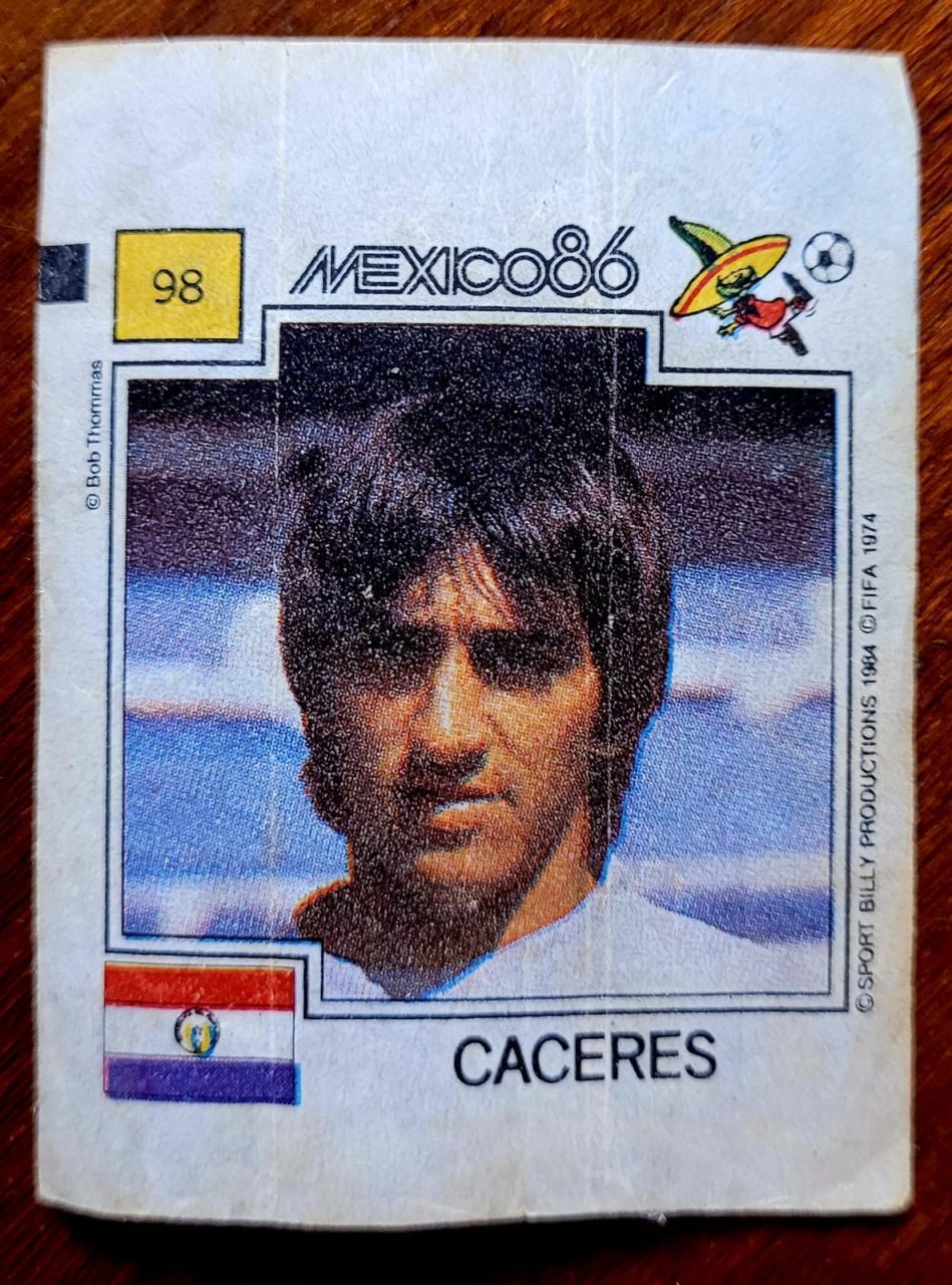 | Casa do Colecionador Figurinha Ping Pong - México 86 - Nº 098 - Paraguai - Caceres