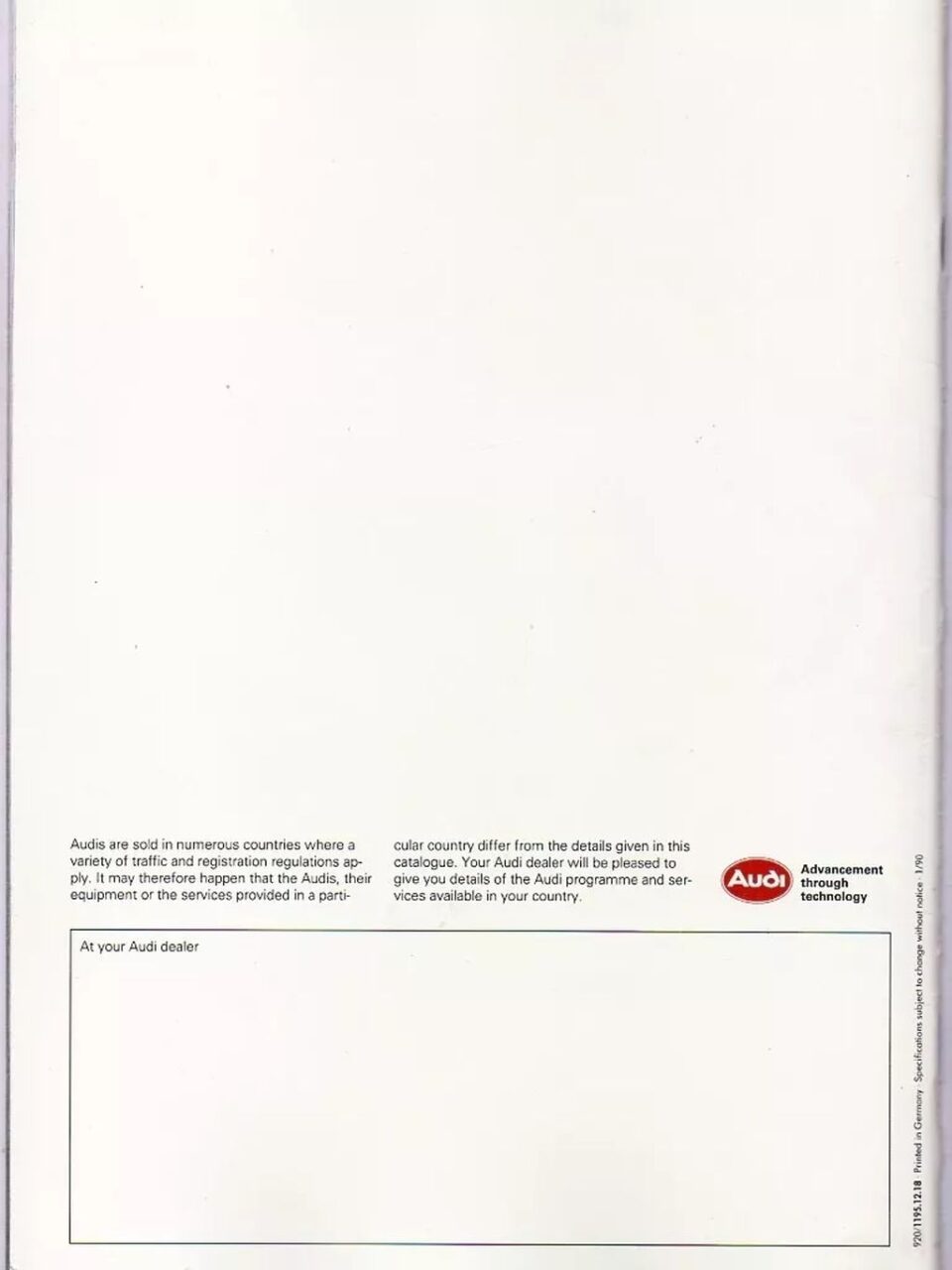 | Casa do Colecionador Folder De Venda Concessionaria Audi 80 - 1989 - Em Ingles
