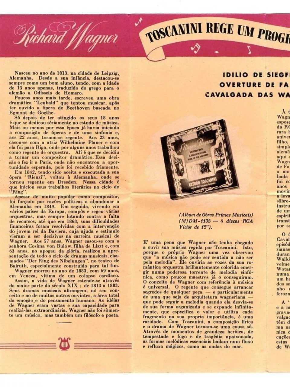 | Casa do Colecionador Folder Propaganda Antiga Discos Rca Victor Lojas Isnard