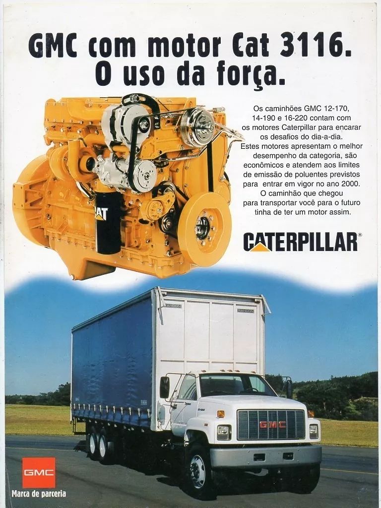 | Casa do Colecionador Folder Propaganda Caminhão Gmc Com Motor Caterpillar 3116