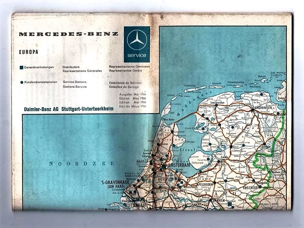 | Casa do Colecionador Folheto Propaganda Antiga Mercedes Benz Mapa Europa - 1966