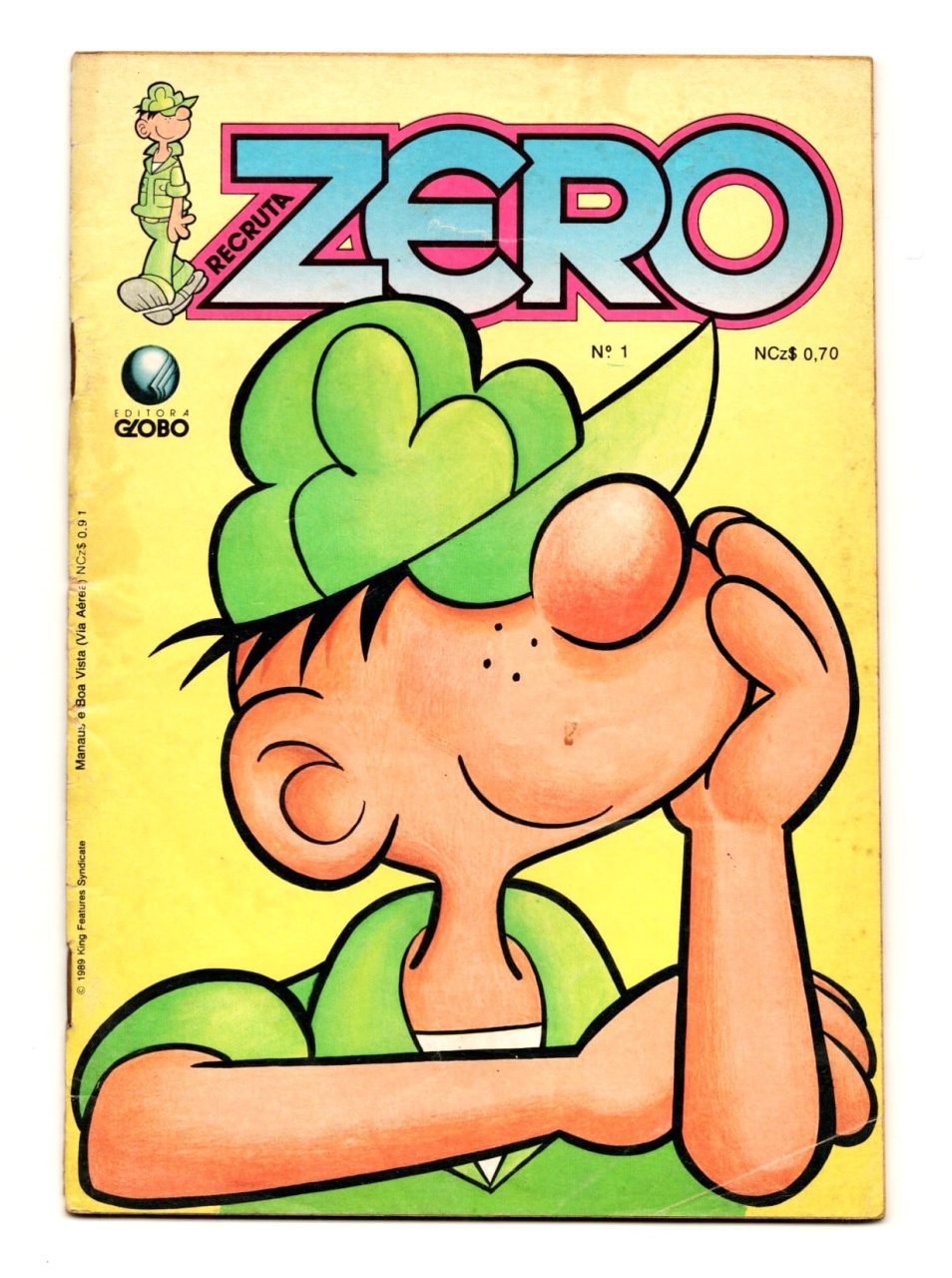 | Casa do Colecionador Hq Gibi Recruta Zero - Nº 1 - Editora Globo - 1989 - Formatinho