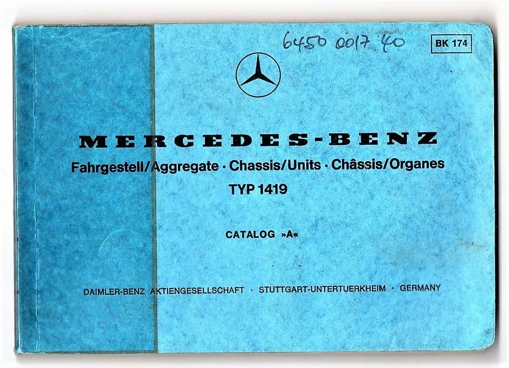 | Casa do Colecionador Manual Agregados Chassis Mercedes Benz 1419 - 1976
