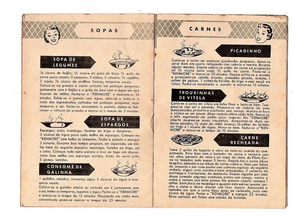 | Casa do Colecionador Manual Com Receitas Panela Pressão Kenmore Sears - Anos 60