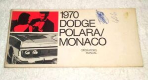 Manual Do Proprietario Dodge Polara / Monaco - 1970