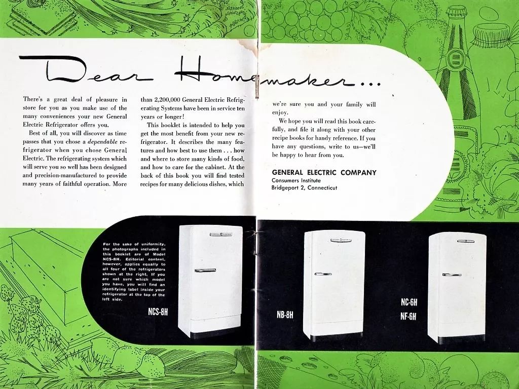 | Casa do Colecionador Manual Geladeira General Eletric Modelos - 1951