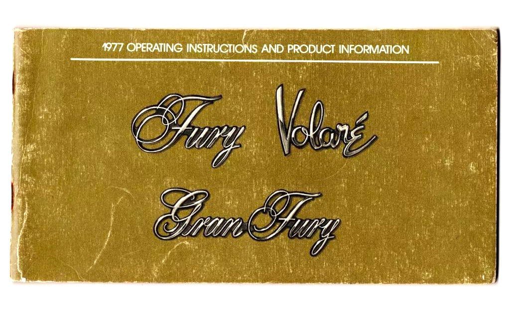 | Casa do Colecionador Manual Proprietario Chrysler Fury Volare / Gran Fury 1977