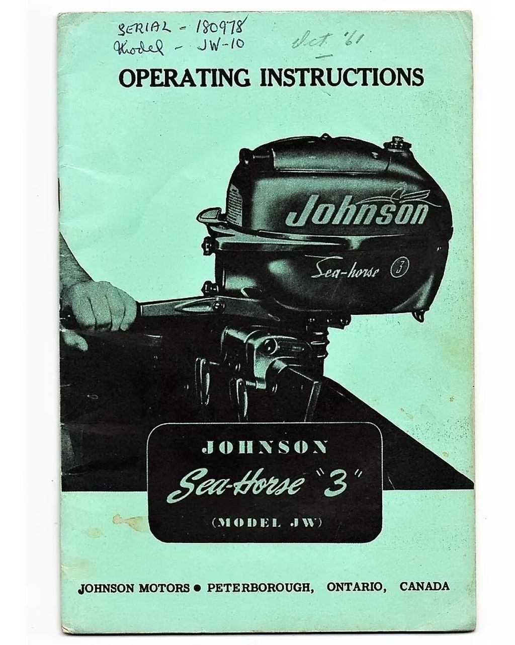 | Casa do Colecionador Manual Proprietario Motor Popa Johnson Sea Horse 3
