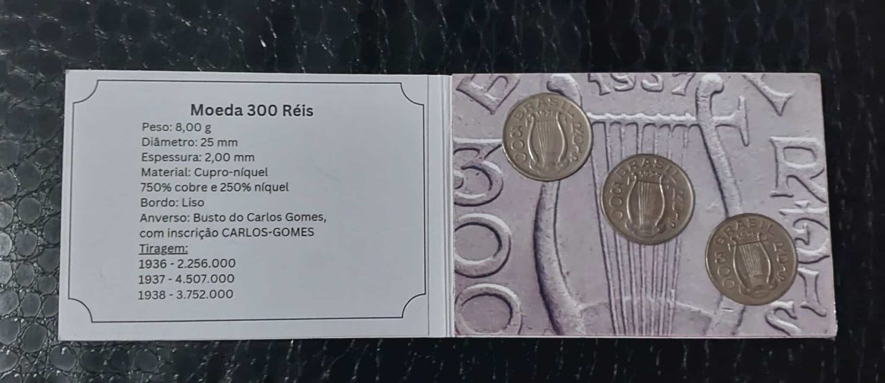 | Casa do Colecionador Moedas do mundo Encarte com moedas de 300 Réis SKu 557