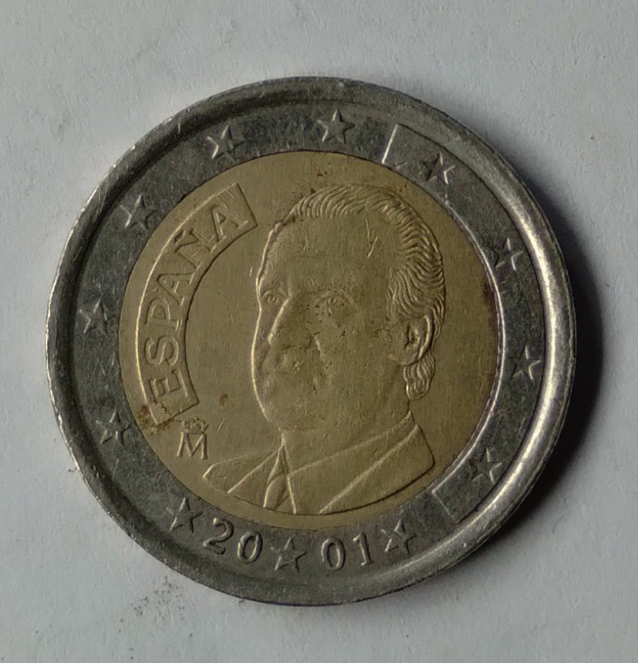 | Casa do Colecionador Ne5s. Moeda Espanha 2001. Bimetálica 2 euros.