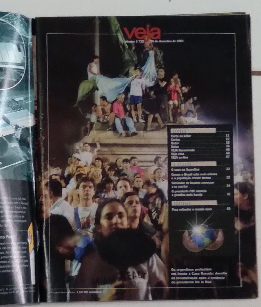| Casa do Colecionador Ne5s. Revista Veja 1732. Reinvenção do mundo. Caos na Argentina.