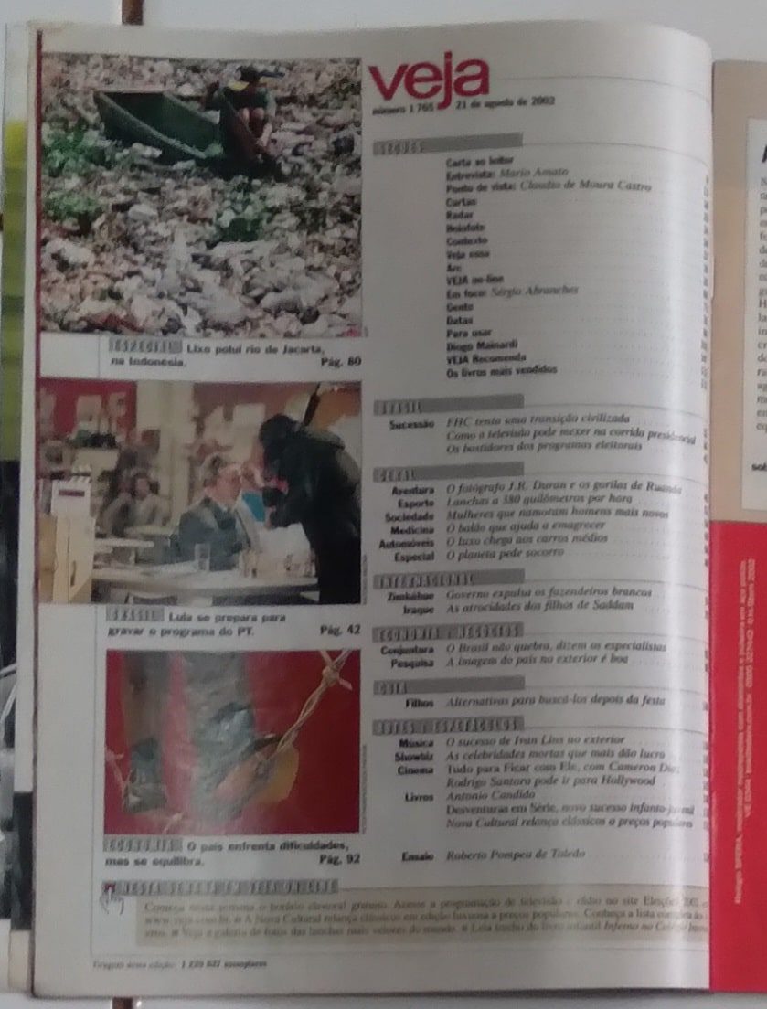 | Casa do Colecionador Ne5s. Revista Veja 1765. Planeta pede socorro. Sucessão e televisão.